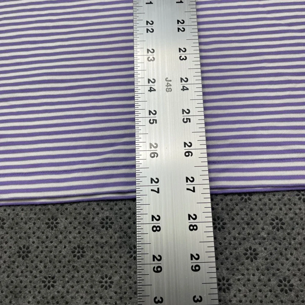 Polo Ralph Lauren Mens Large Purple White Striped Classic Fit Cotton Polo Shirt